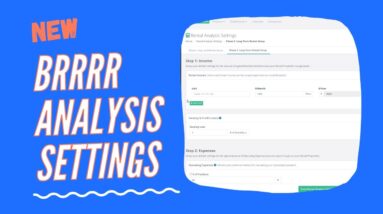 BRRRR Analysis Settings